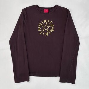 Vintage Y2K Nikita Clothing Brown Long Sleeve Brown T Shirt Skater Women’s Large